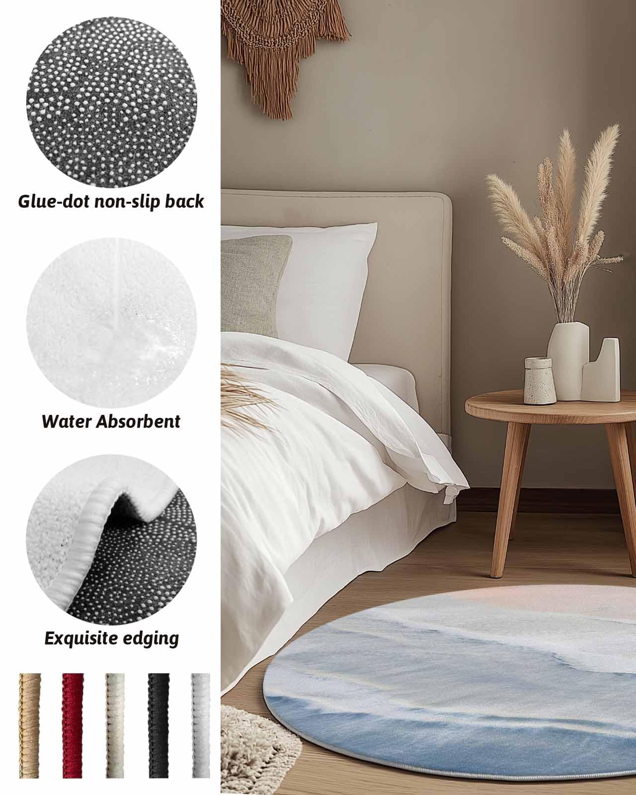 Amazon.com: DecorLovee Navy Blue Summer Beach Round Area Rugs 4ft